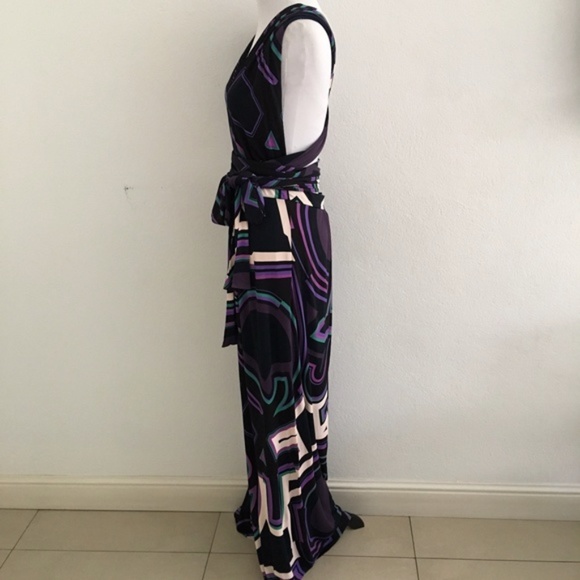 Emilio Pucci Jersey Maxi Dress Halter Wrap Size 10 - Picture 5 of 8